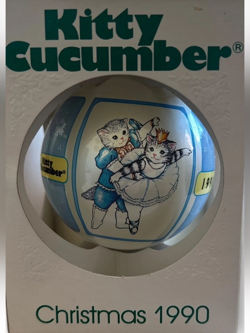 Vintage 1990 Schmid Kitty Cucumber Swan Lake Christmas Ornament